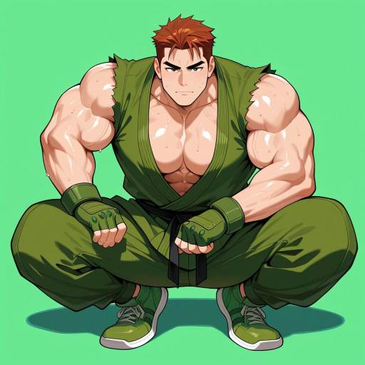 Muscular Male in Intense Pose Muscular Male in Intense Pose