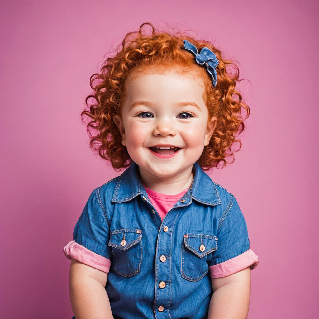 Vibrant Toddler Photoshoot in Blue Studio