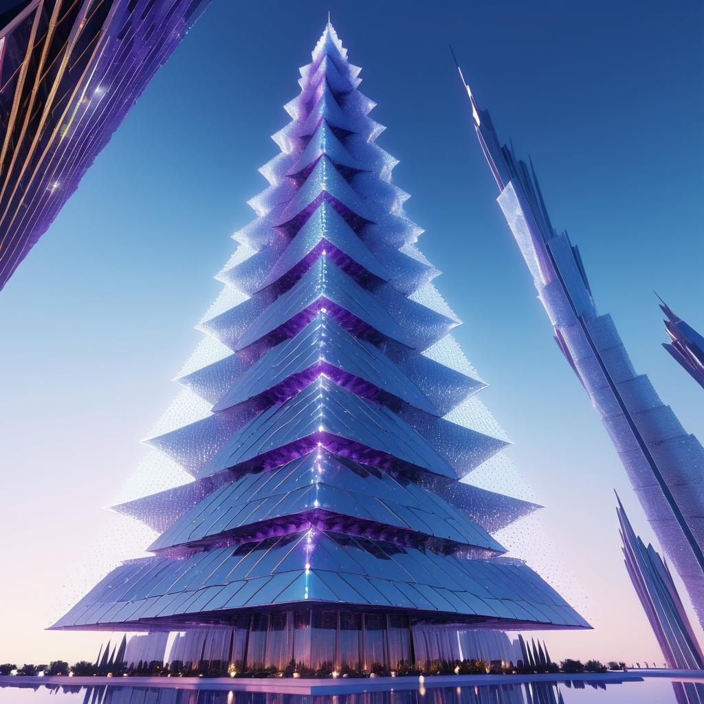 Surreal Psychedelic Architecture with Crystals