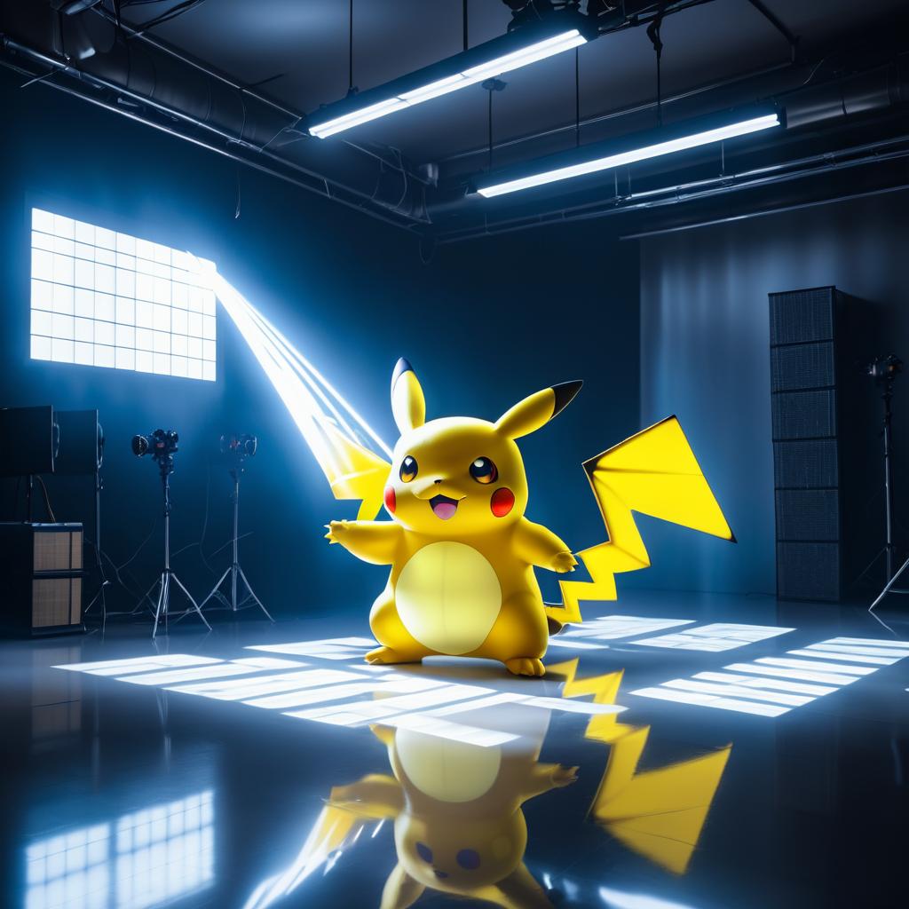 Cinematic Haunted Pikachu with Nine Tails