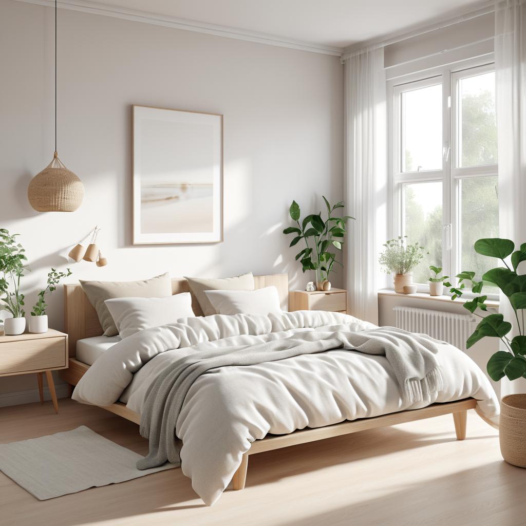 Serene Scandinavian Bedroom CGI Render