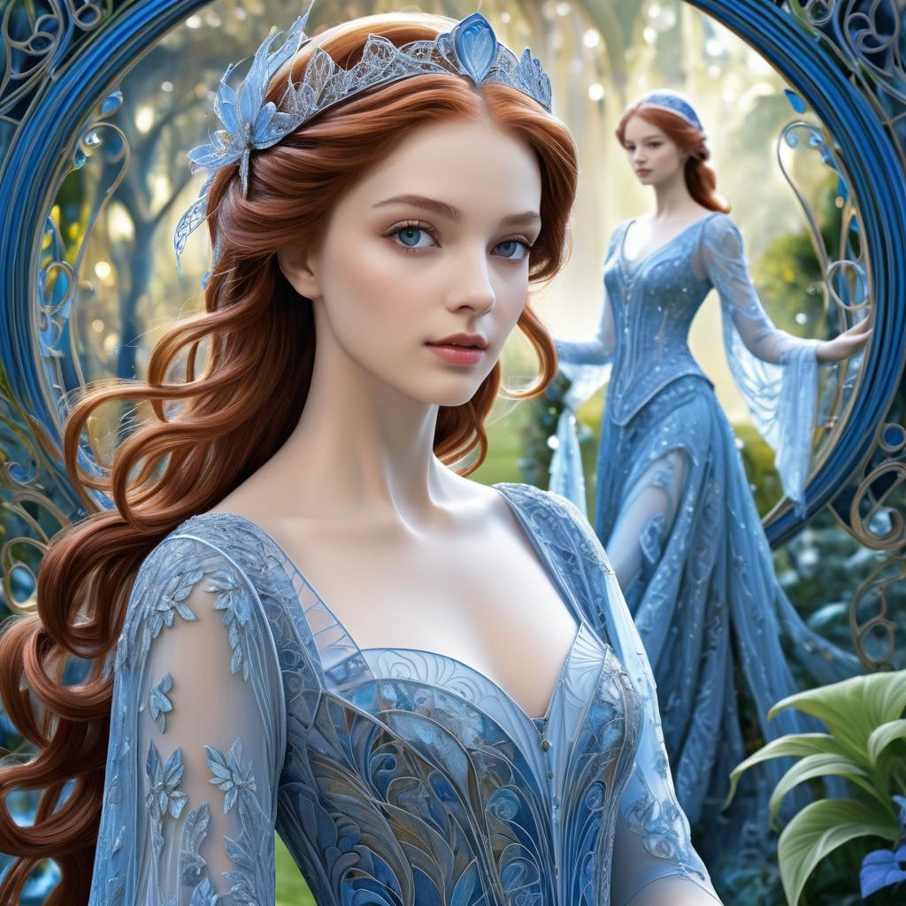 Enchanting Princess in Surreal Garden