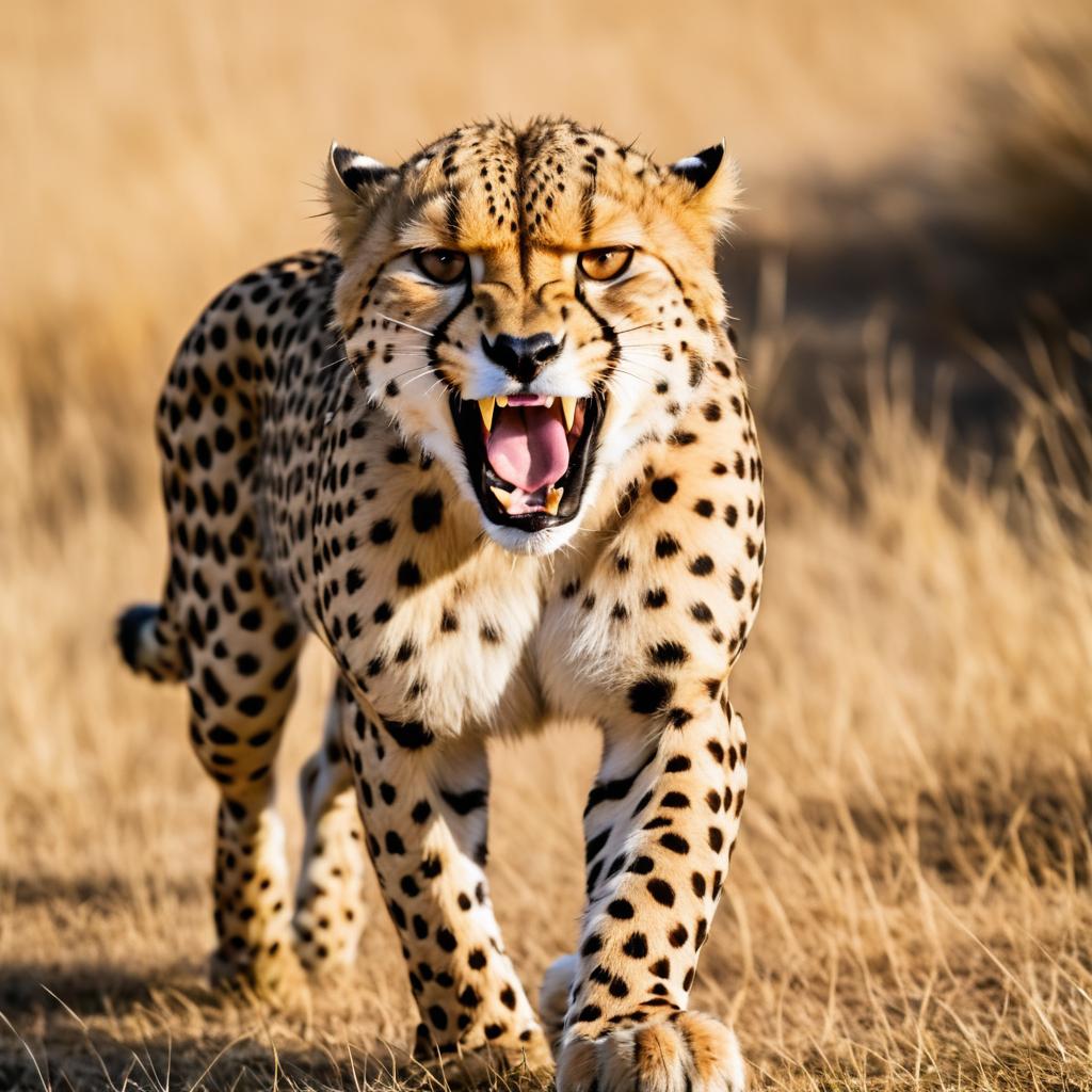 Cheetah Displaying Fierce Strength and Intensity