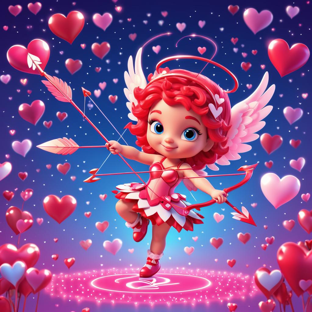 Whimsical Cupid in a Love-Filled Scene