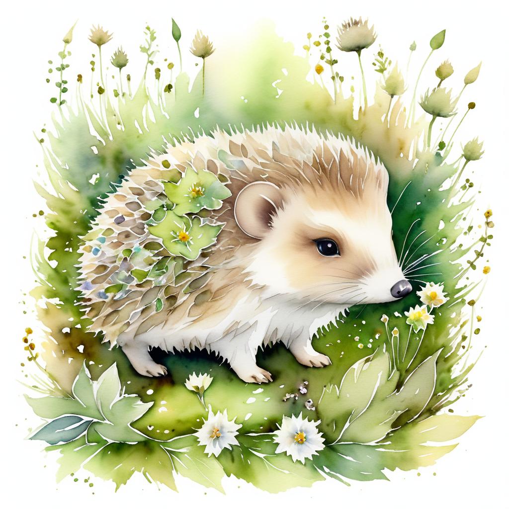 Whimsical Hedgehog in a Dreamy Garden