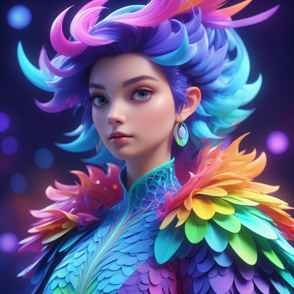 3D Portrait of a Fantasy Clothing Creature