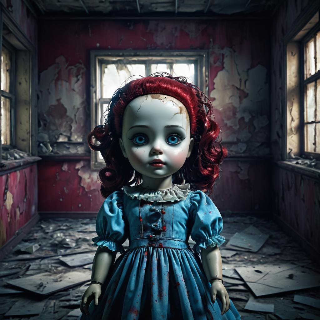 Haunting Doll in a Decaying Room