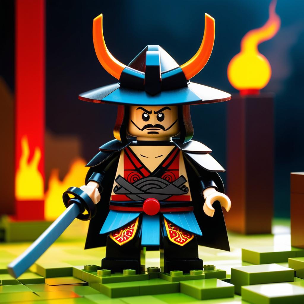 Samurai Jack as a Detailed Lego Figurine