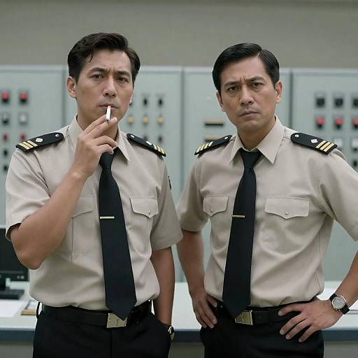 Serious Men in Control Room Scene