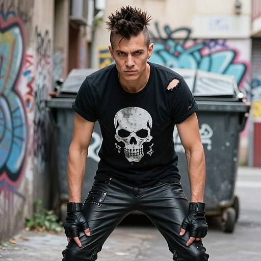 Punk Male in Graffiti Alley