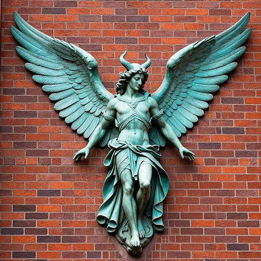 Intricate Fallen Angel Sculpture Detail