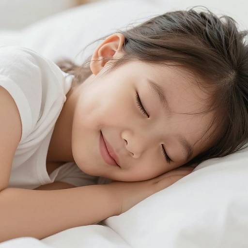 Sleeping Girl Smiling Close-Up