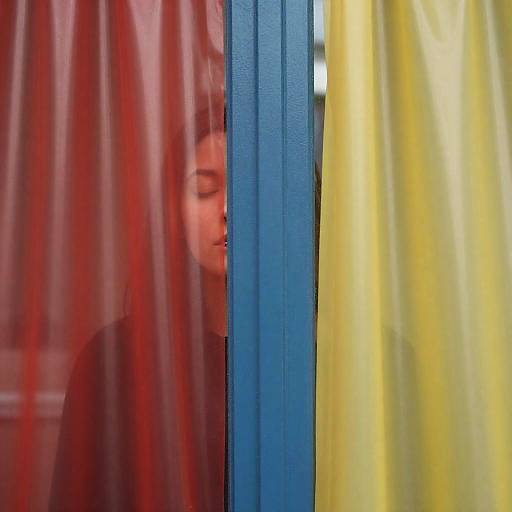 Woman Behind Colorful Plastic Window