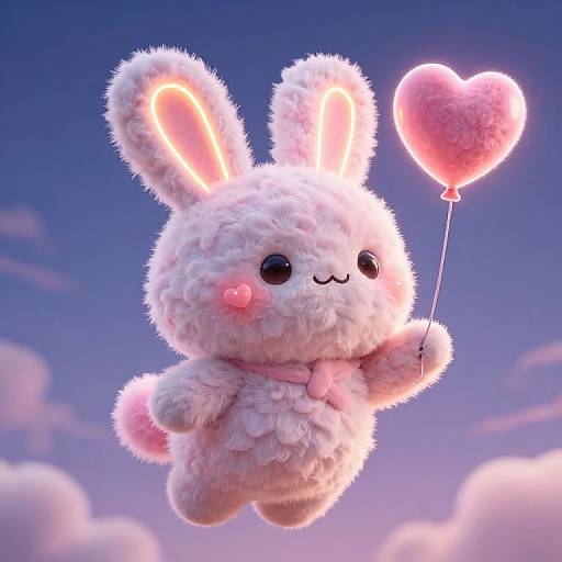 Fluffy Creatures with Neon Balloon