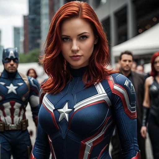 Female Superhero in Star-Spangled Bodysuit