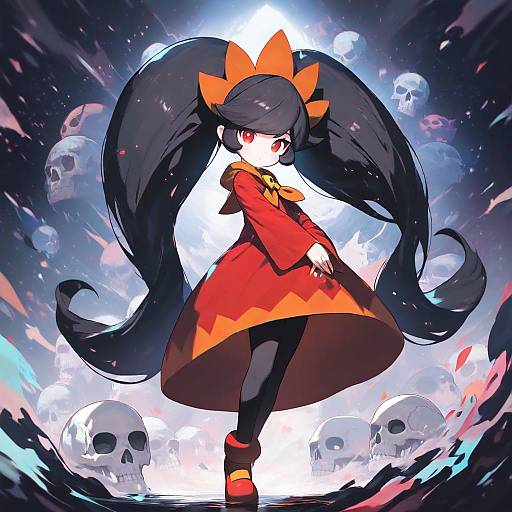 Illustration of Ashley (warioware), warioware in the style of Jiji (aardvark)