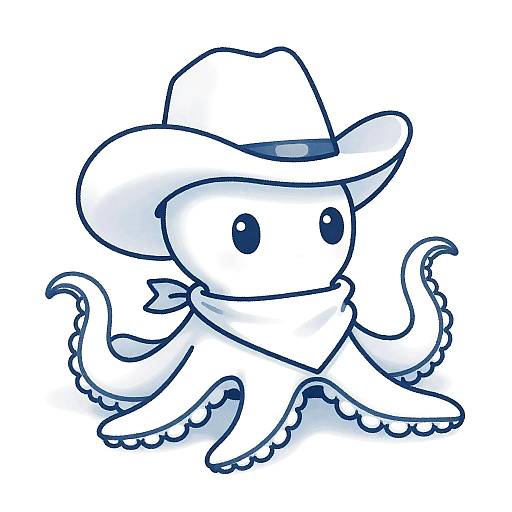 Whimsical Pastel Octopus Cowboy