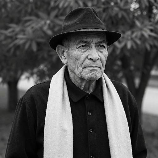 Elderly Man in Black-and-White Portrait