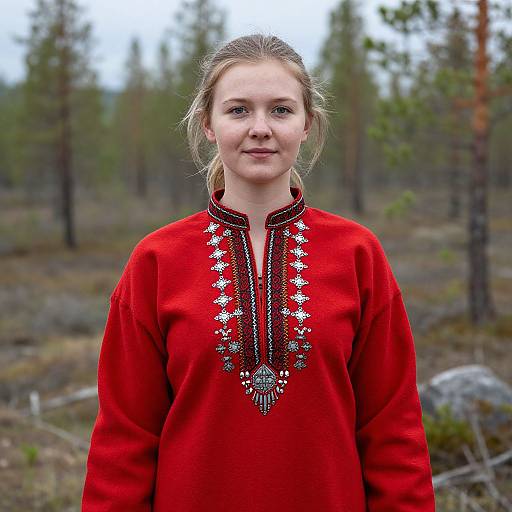 Young Woman in Traditional Sami Kirtle
