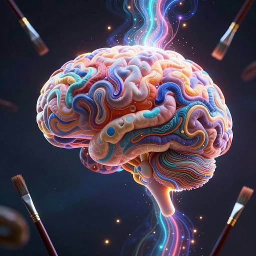 Enchanted AI Brain Creating Art