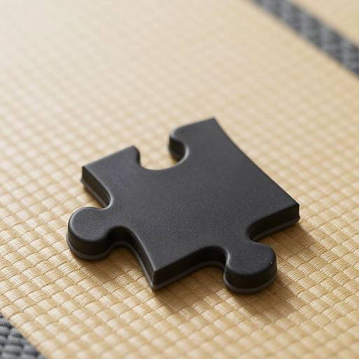 Matte Black Puzzle Piece on Tatami