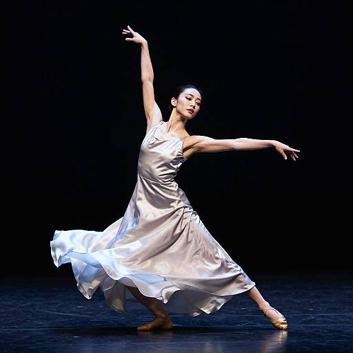 Auburn Hair Dancer in Silk Dress
