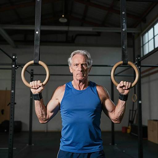 Dynamic Portrait of an Athletic Older Man