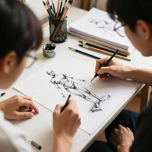 Collaborative Base Figure Drawing Scene