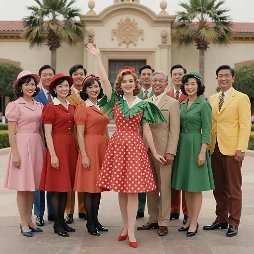 1950s-Themed Group Photo with Wings