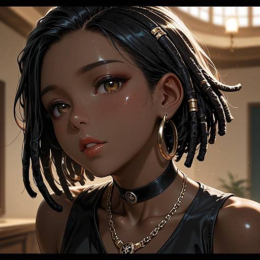 Portrait of a Dark-Skinned Beauty