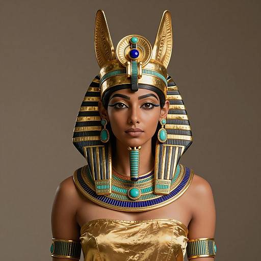 Indian Woman in Ancient Egyptian Goddess Headdress