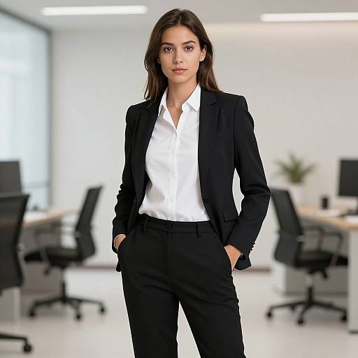 Modern Woman in Formal Office Attire
