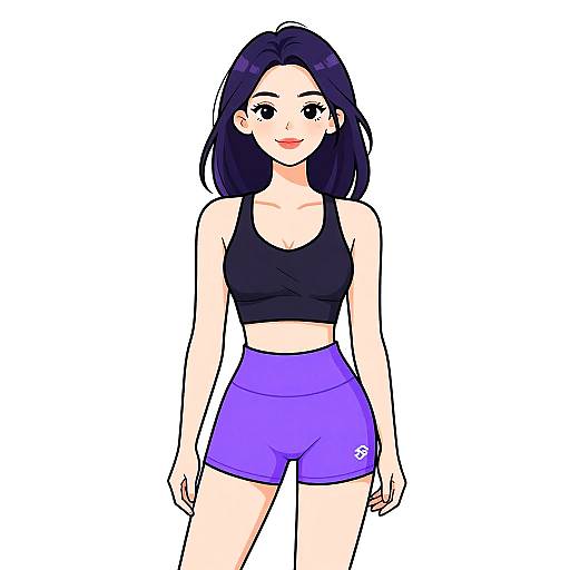 Smiling Woman in Stylish Athletic Wear