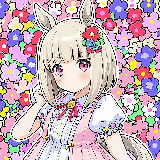 Illustration of Happy meek (umamusume), umamusume in the style of Paint musume