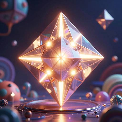 Psychedelic Geometric Glowing Figure