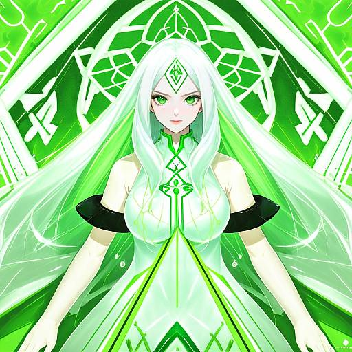 Illustration of Anceril sacred, shirokami project in the style of Splashbrush