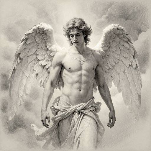 Realistic Male Angel Sketch
