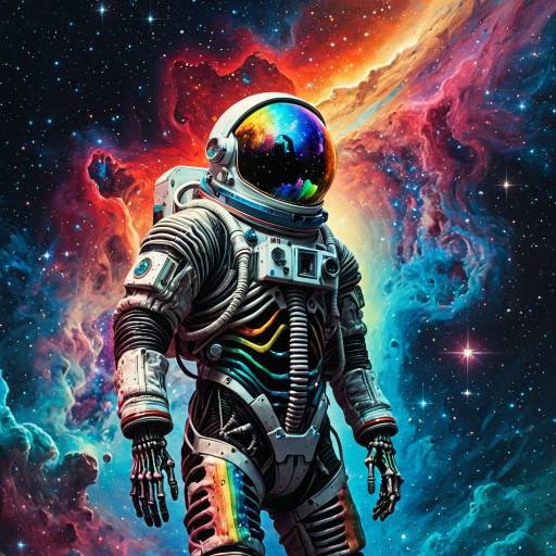 Psychedelic Cosmonaut Skeleton in Cosmos Psychedelic Cosmonaut Skeleton in Cosmos