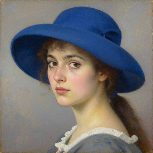 Woman in Blue Hat Painting