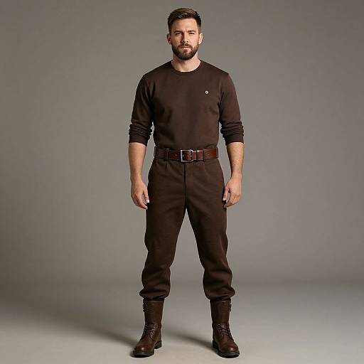 Bearded Man in Brown Outfit