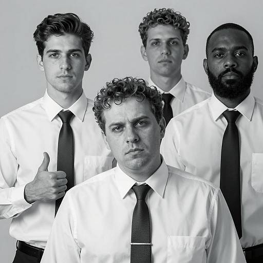 Formal Men in Monochromatic Blue Tint