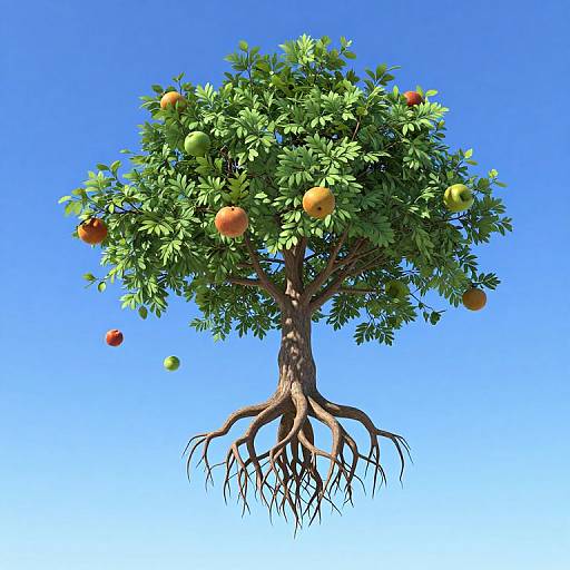 Ethereal Inverted Tree in Sky