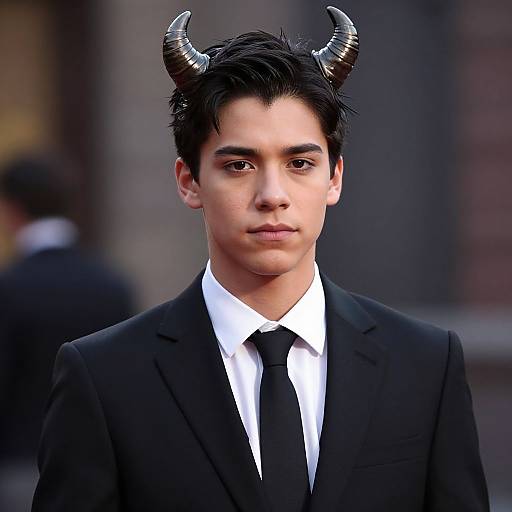 Jonathan with Demon Horns Outdoors