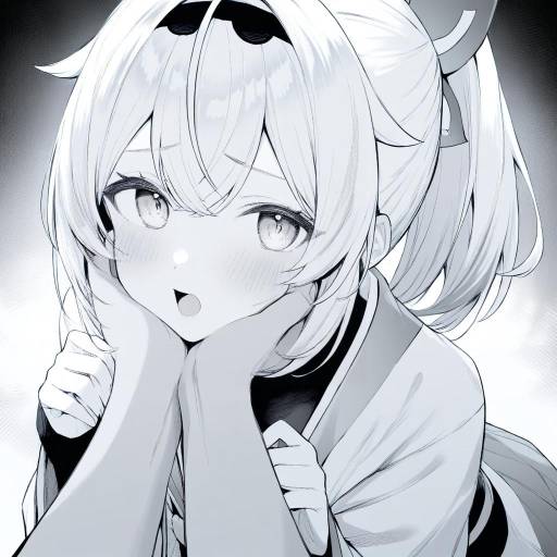 Monochrome Virtual YouTuber Portrait