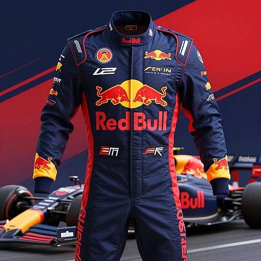 Futuristic Red Bull F1 Suit Design