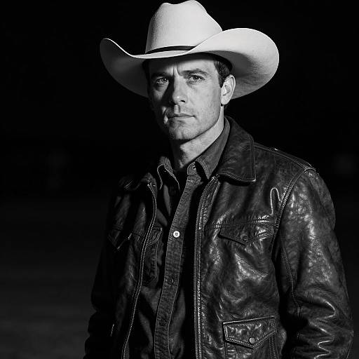 Dramatic Shadowed Cowboy Portrait