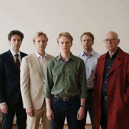 Five Men in Formal Attire Portrait