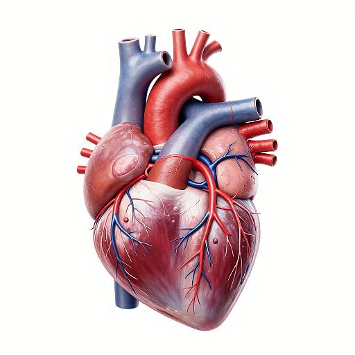 Realistic Human Heart Anatomy Illustration
