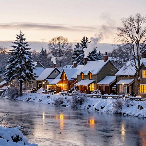 Cozy Stratham Winter Village Scene