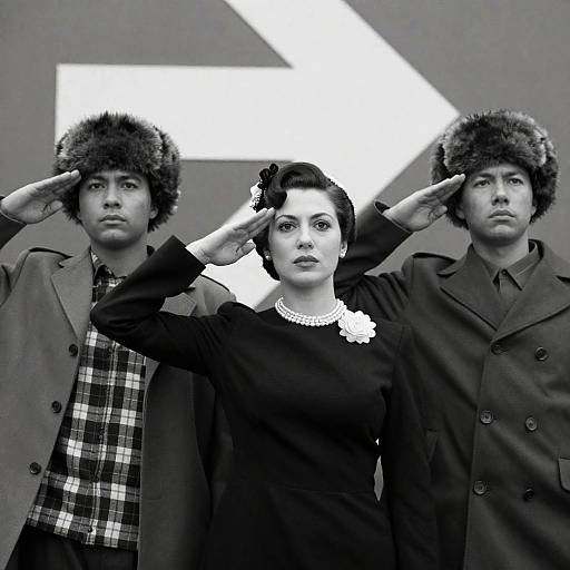 Dramatic Salute in Black and White